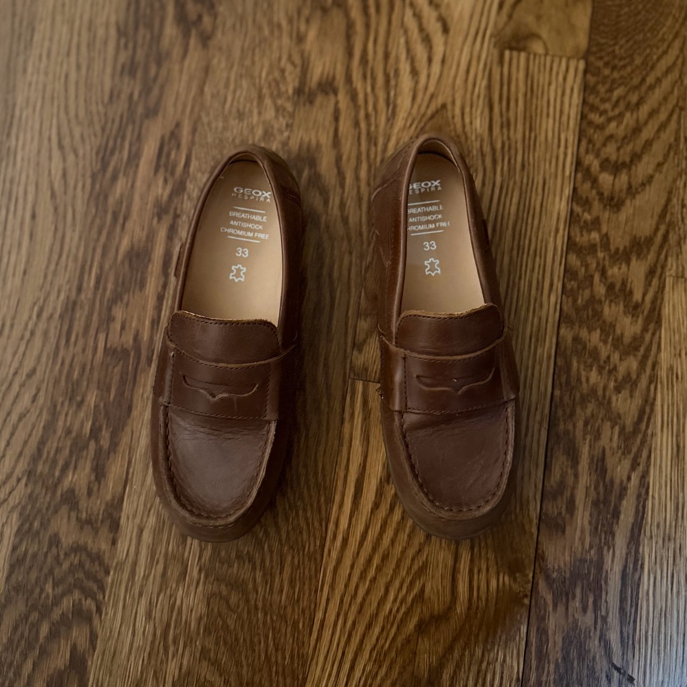 Boys Brown Loafers - Geox - Size 1.5 US - Size 33 EU